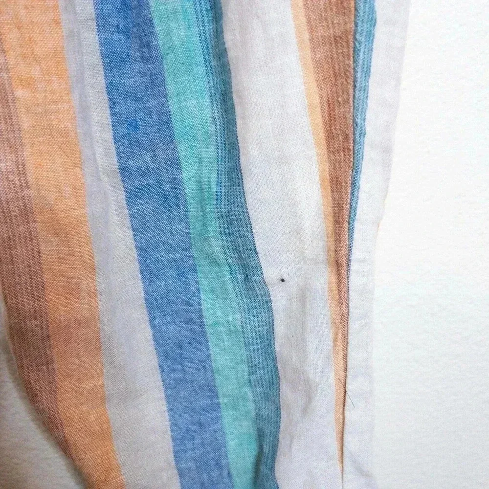 New York Company Soho Street Womens Linen‎ Blend Coastal Striped Pants Sz XS